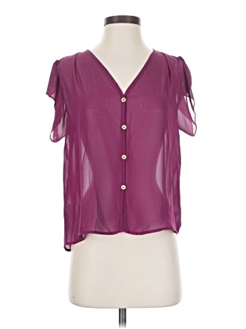 Buttons Short Sleeve Blouse (view 1)