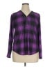 Unbranded 100% Polyester Purple Long Sleeve Blouse Size XL - photo 1