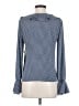 CeCe Blue Long Sleeve Blouse Size XS - photo 2