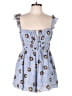 Urban Outfitters 100% Viscose Hearts Floral Blue Romper Size L - photo 1