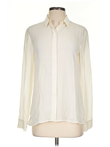 Theory Long Sleeve Silk Top (view 1)