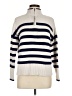 Lands' End 100% Cotton Stripes Ivory Turtleneck Sweater Size M - photo 1