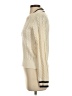 Central Park West Chevron-herringbone Ivory Turtleneck Sweater Size XS - photo 5