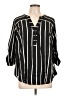 Torrid Stripes Black 3/4 Sleeve Blouse Size Lg (0) - photo 1