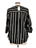 Torrid Stripes Black 3/4 Sleeve Blouse Size Lg (0) - photo 2