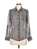 Guess 100% Polyester Stripes Silver Long Sleeve Blouse Size M - photo 1