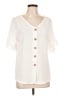 AB Studio Ivory Short Sleeve Blouse Size L - photo 1