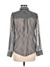 Guess 100% Polyester Stripes Silver Long Sleeve Blouse Size M - photo 2
