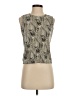 Plisse 100% Polyester Tan Sleeveless Blouse Size S - photo 1