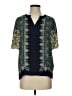 Rose + Olive 100% Polyester Blue Short Sleeve Blouse Size S - photo 1
