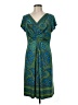 North Style Paisley Teal Casual Dress Size M - photo 1