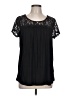 Grayson Black Short Sleeve Blouse Size Lg (4) - photo 1