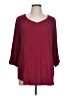Torrid Solid Maroon Burgundy 3/4 Sleeve Blouse Size Lg Plus (0) - photo 1