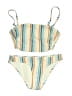 Xhilaration Stripes Yellow Two Piece Swimsuit Size S - photo 1
