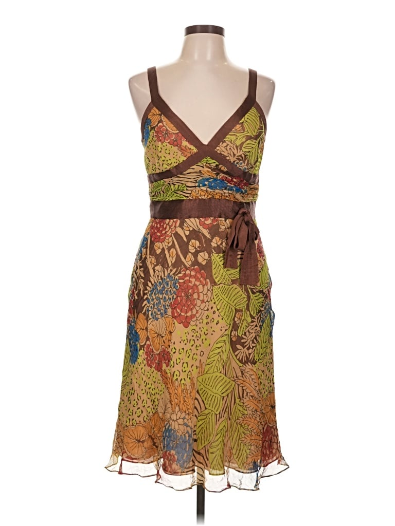Pre-owned Kay Unger Cocktail Dress In Brown