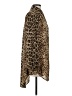 Express 100% Polyester Animal Print Brown Long Sleeve Blouse Size S - photo 4