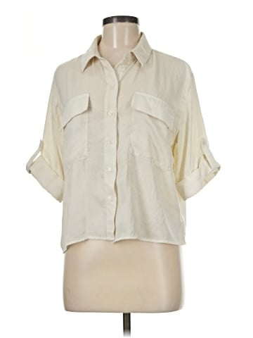 AWARE 3/4 Sleeve Button-Down Shirt (view 1)