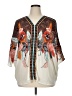Rose + Olive 100% Polyester Ivory 3/4 Sleeve Blouse Size 1X - photo 1