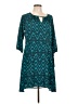 41Hawthorn 100% Polyester Chevron-herringbone Teal Casual Dress Size L - photo 1