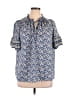 Max Studio Blue Short Sleeve Blouse Size 1X - photo 1