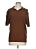 Zara Solid Brown Short Sleeve Turtleneck Size L - photo 1