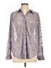 Torrid 100% Polyester Metallic Silver Long Sleeve Blouse Size Lg Plus (0) - photo 1