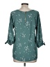 Papermoon Teal 3/4 Sleeve Blouse Size M - photo 2