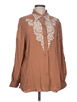 Bob Mackie Long Sleeve Silk Top