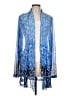 Susan Graver Animal Print Marled Blue Kimono Size L - photo 1