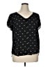 PREMISE 100% Polyester Black Short Sleeve Blouse Size 1X - photo 1