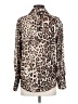 Zara 100% Polyester Animal Print Brown Long Sleeve Blouse Size XS - photo 2