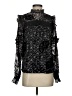 Three Floor Black Long Sleeve Blouse Size 0 - photo 1