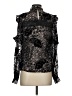 Three Floor Black Long Sleeve Blouse Size 0 - photo 2