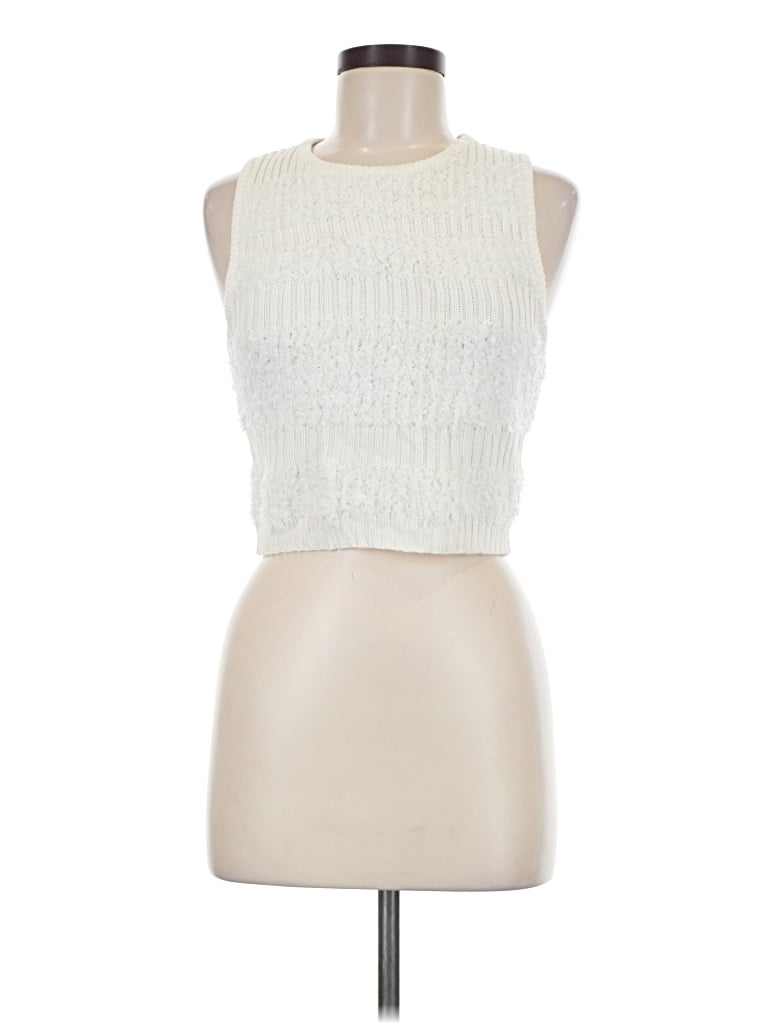 Pre-owned Le Lis Sleeveless Top Ivory Boatneck Tops