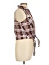 Passport 100% Polyester Plaid Brown Sleeveless Blouse Size L - photo 4