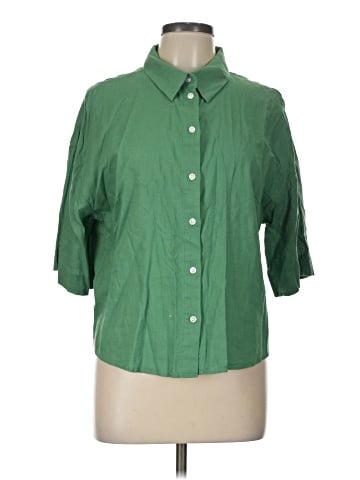 H&M 3/4 Sleeve Button-Down Shirt (view 1)