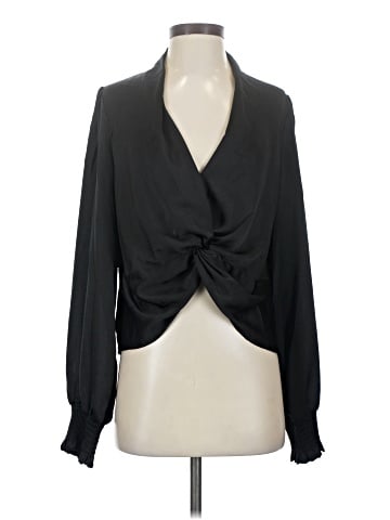 Aqua Long Sleeve Blouse (view 1)