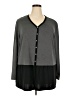 Fashion Bug 100% Polyester Gray Long Sleeve Blouse Size 3X - photo 1