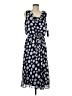 MSK 100% Polyester Polka Dots Blue Casual Dress Size 8 - photo 1