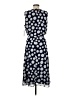 MSK 100% Polyester Polka Dots Blue Casual Dress Size 8 - photo 2