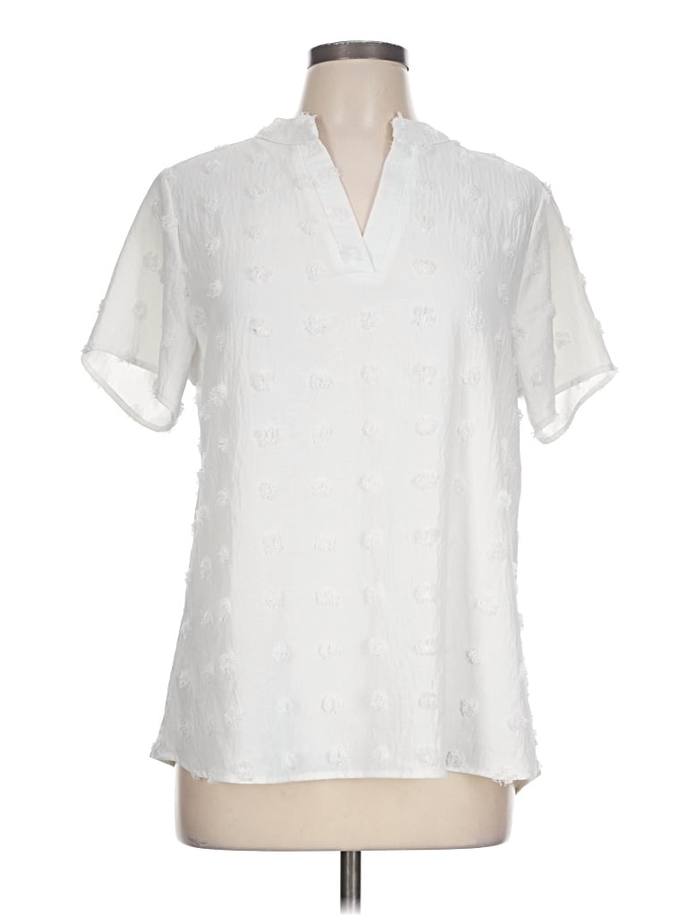 Pre-owned Blooming Jelly Short Sleeve Blouse In Ivory