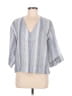 Haven Well Within Gray 3/4 Sleeve Blouse Size M - photo 1