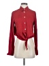 Theory Red Long Sleeve Silk Top Size S - photo 1