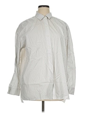 Lafayette 148 New York 3/4 Sleeve Button-Down Shirt (view 1)