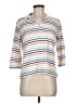 L.L.Bean Stripes White 3/4 Sleeve Button-Down Shirt Size M - photo 1