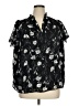 Monday Fun 100% Polyester Black Short Sleeve Blouse Size 1X - photo 1