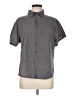 Unbranded Solid Gray Short Sleeve Button-Down Shirt Size M - photo 1