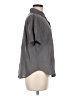 Unbranded Solid Gray Short Sleeve Button-Down Shirt Size M - photo 4