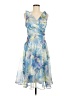 Connected Apparel 100% Polyester Tropical Blue Cocktail Dress Size 6 - photo 1