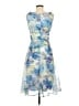 Connected Apparel 100% Polyester Tropical Blue Cocktail Dress Size 6 - photo 2